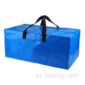 PE plegable Extra Bolsa de almacenamiento de servicio pesado en movimiento en movimiento de bolsas de almacenamiento a prueba de humedad impermeables con cremalleras reforzadas